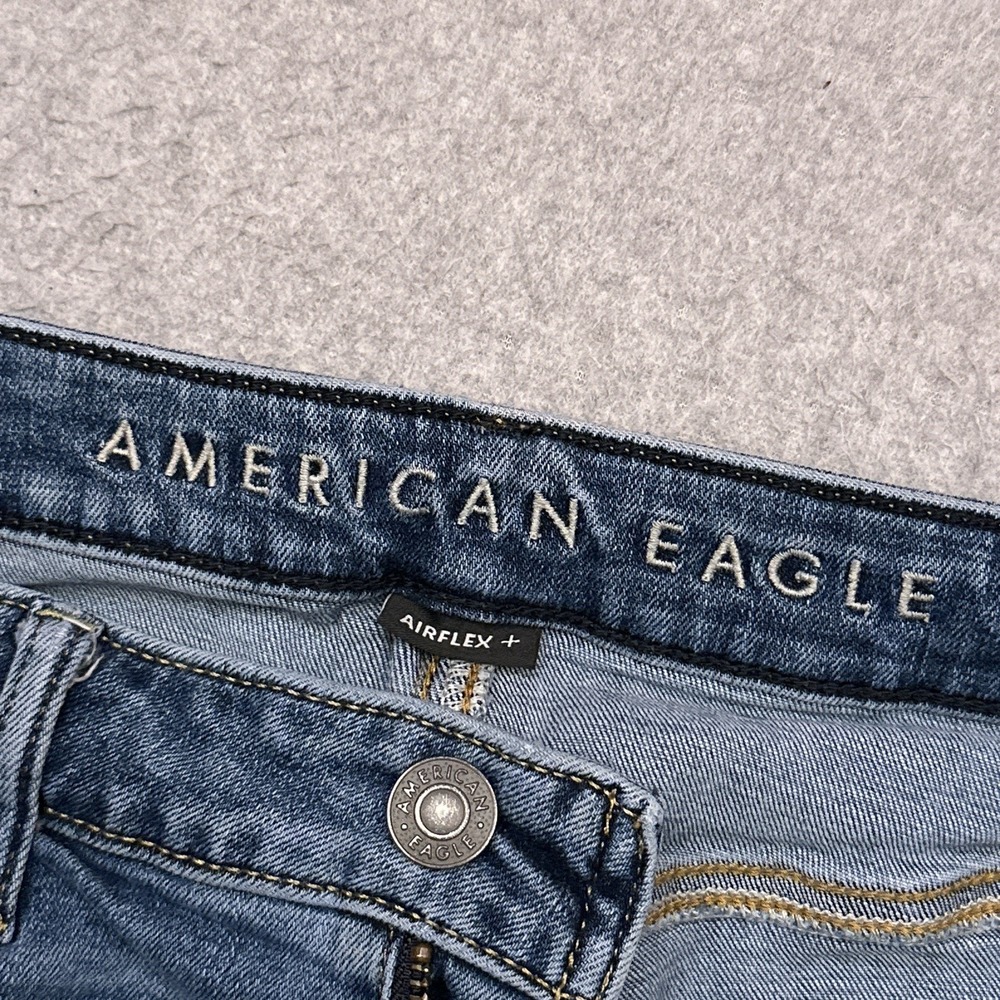 American Eagle Jeans Men's 33x29* Slim Straight Medium Wash Denim Airflex Plus - Picture 3 of 10